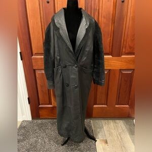 Vintage Global Identity G-III Sz Medium Women’s Black Leather Suede Trench Coat